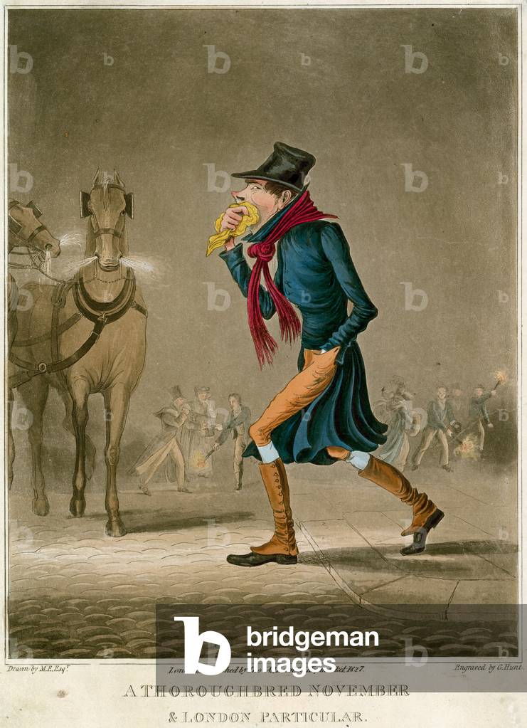 A thoroughbred November & London Particular (coloured engraving)
