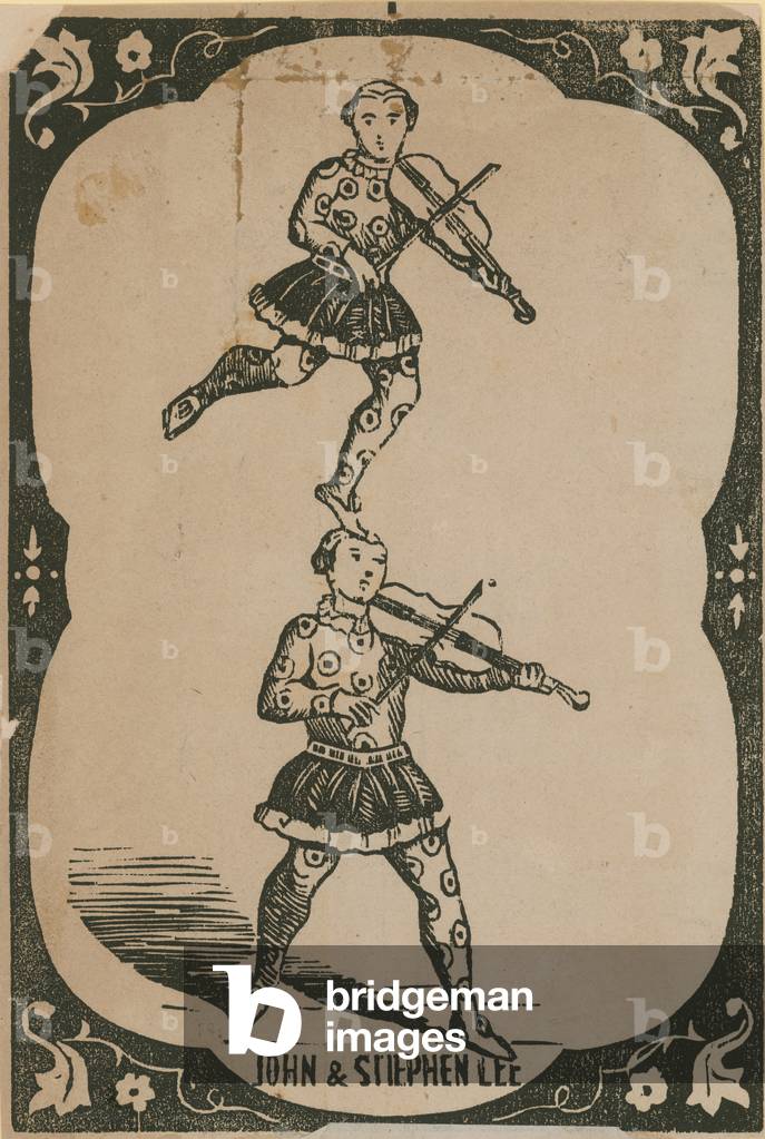 Acrobatic musicians: John Lee and Stephen Lee (engraving)