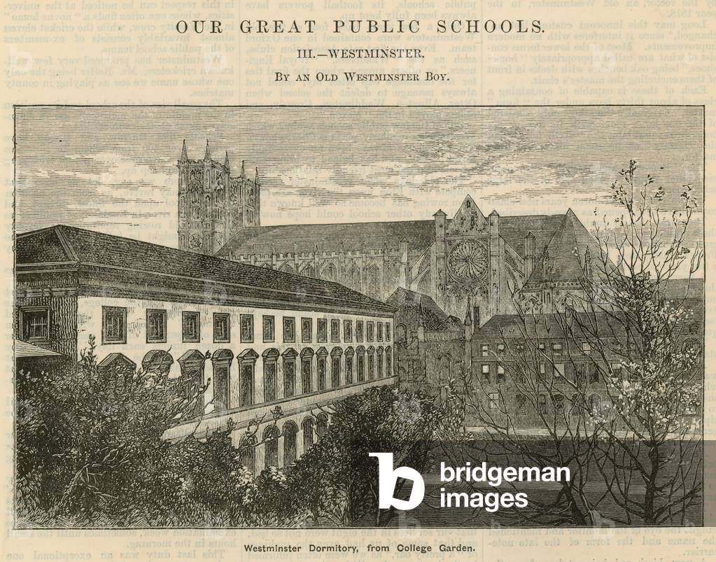 Westminster Dormitory, from College Garden (engraving)
