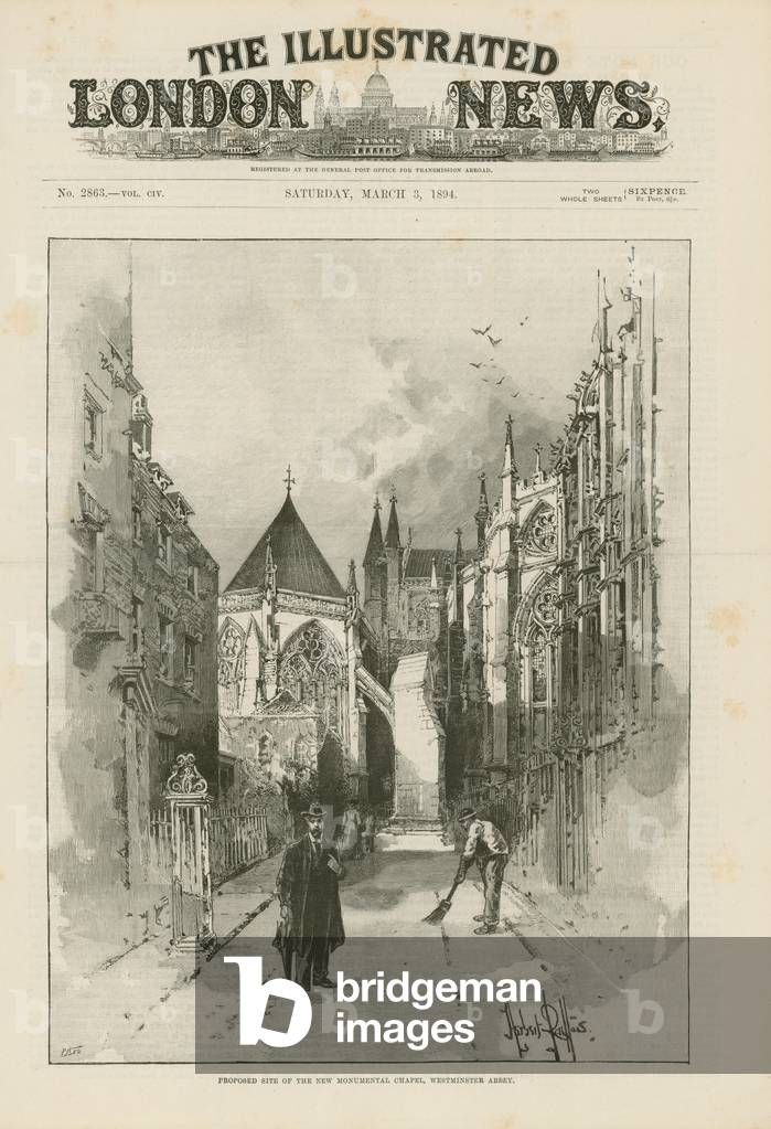 Proposed site of the new monumental chapel (engraving)