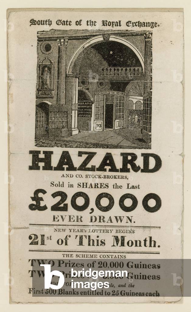 Advertisement for state lottery (engraving)