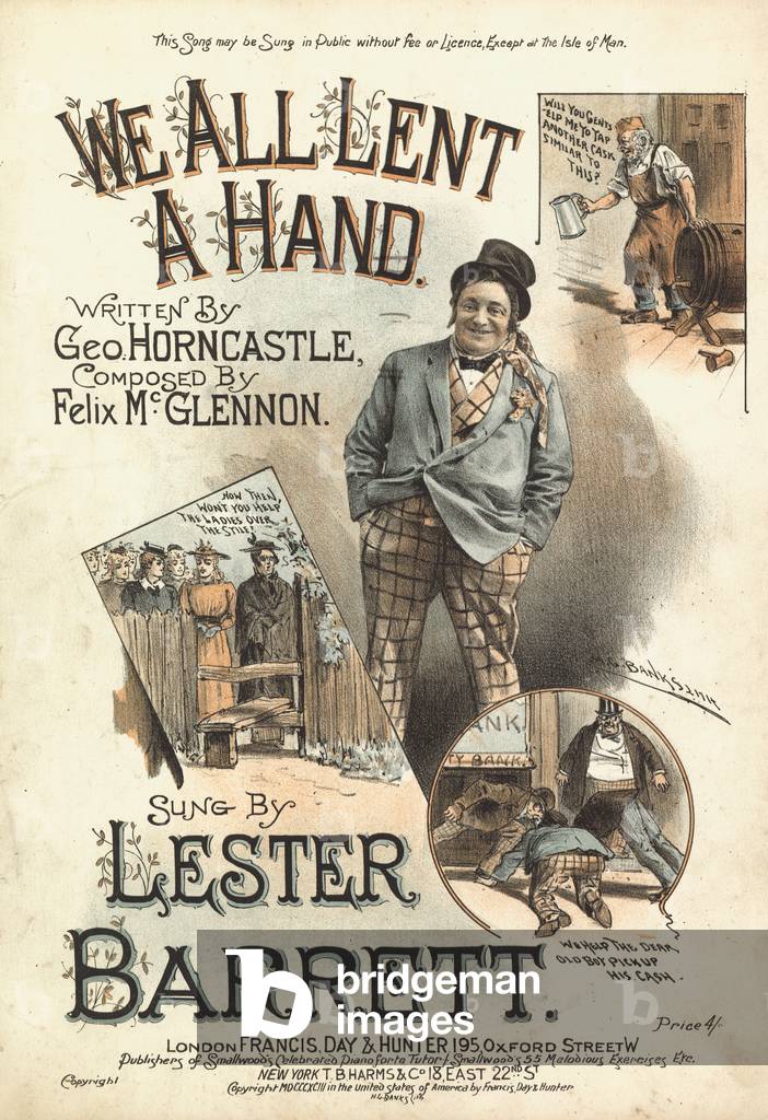 We all Lent a Hand (colour litho)