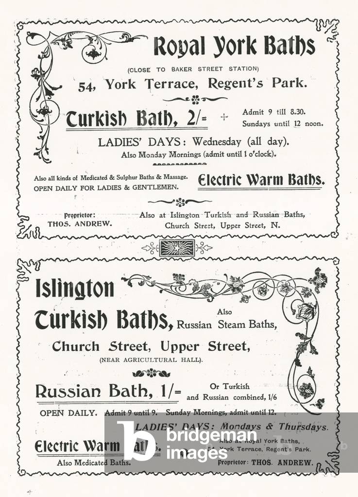 Advertisement for the Royal York Baths (engraving)