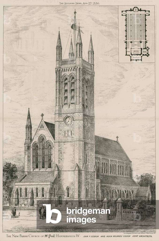 The new parish church of St Paul, Hammersmith (engraving)