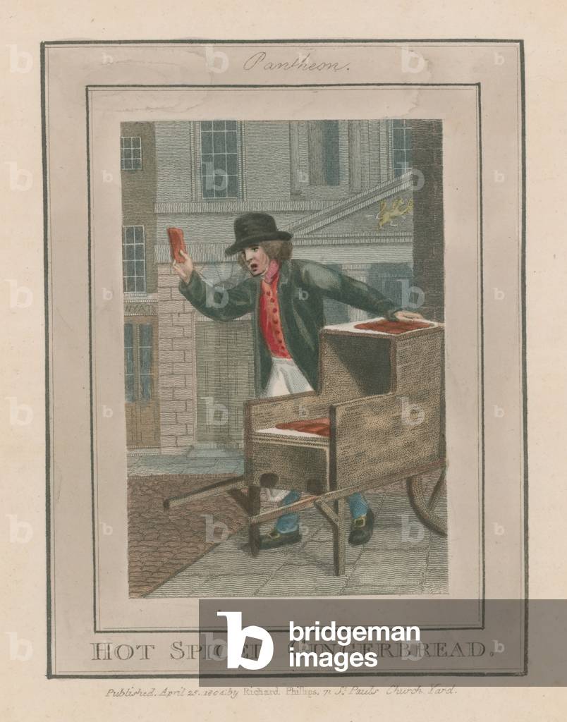 Hot Spiced Gingerbread (coloured engraving)