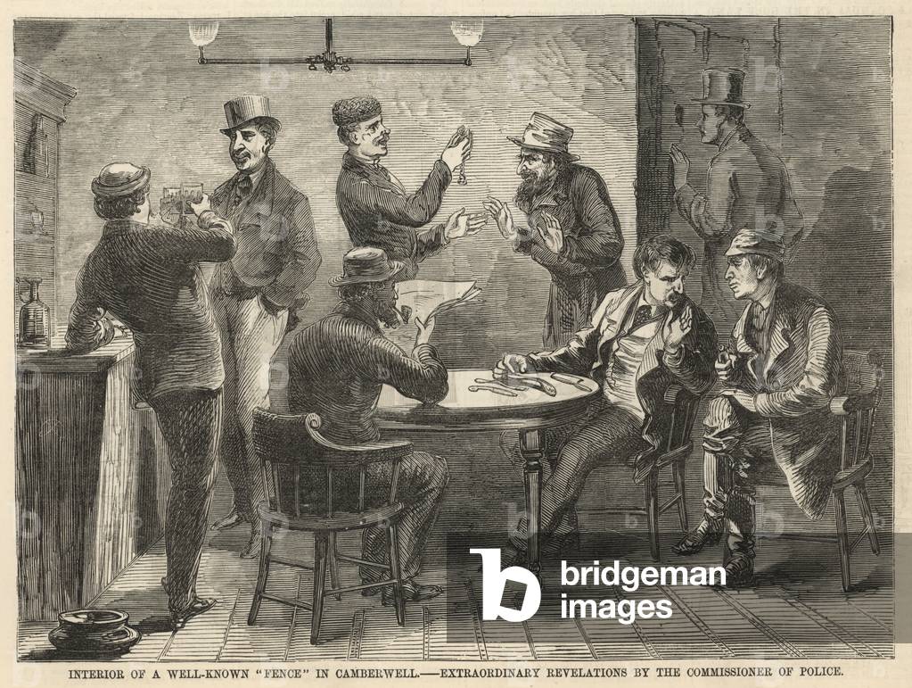 Interior of a well-known fence in Camberwell (engraving)