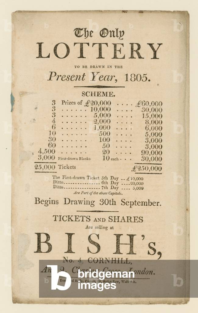 Lottery advertisement (engraving)