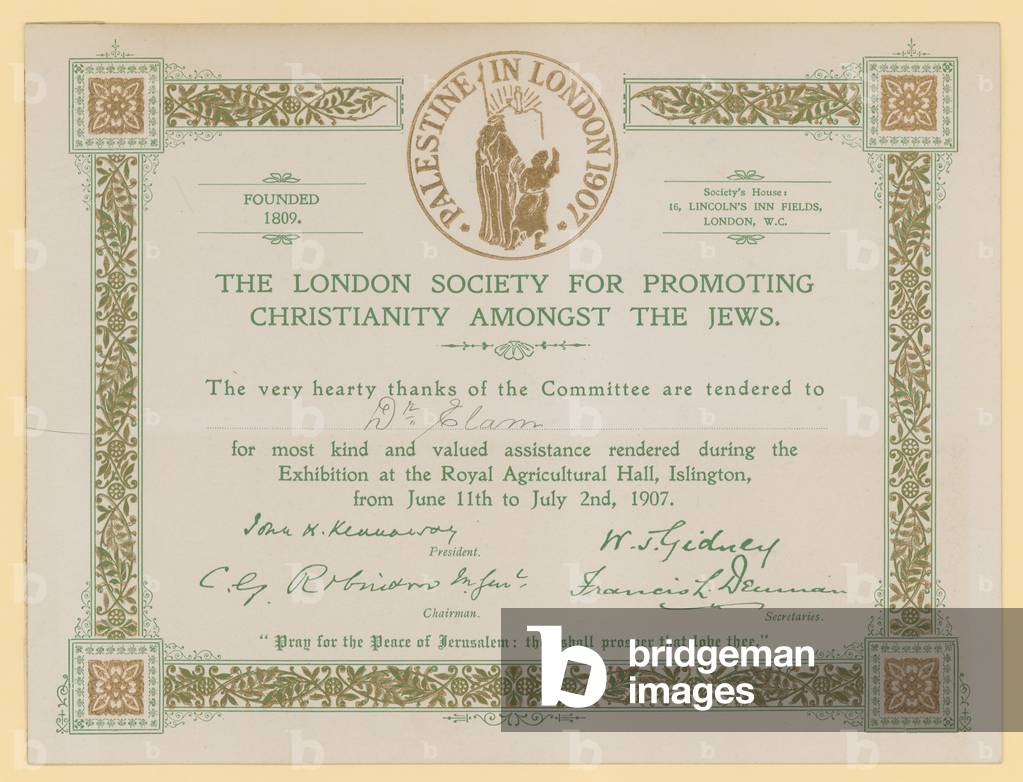 The London Society for Promoting Christianity amongst the Jews (engraving)