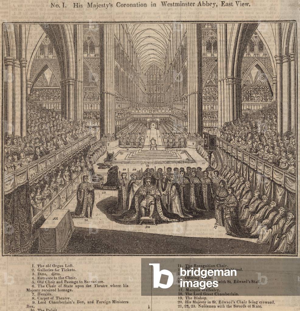 His Majesty's Coronation in Westminster Abbey, East View (engraving)