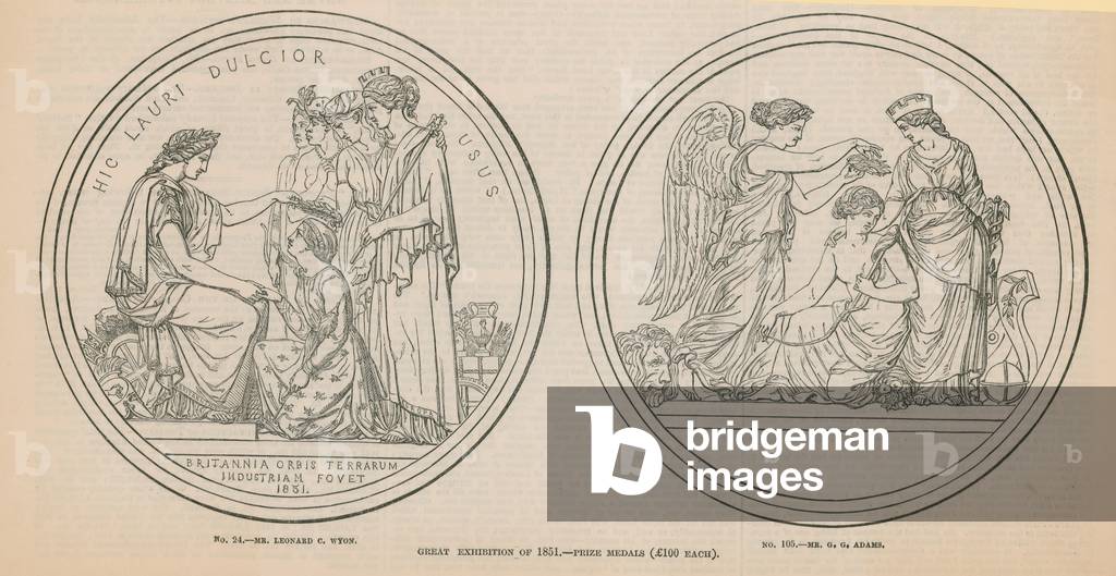 Great Exhibition of 1851 - Prize medals (£100 each) (engraving)
