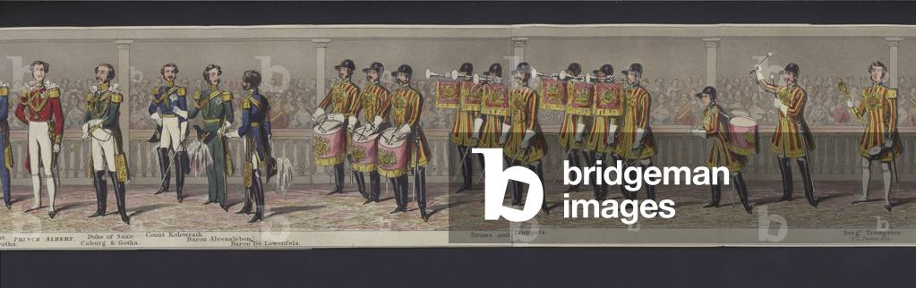 Part of the panorama of the marriage of Queen Victoria, c.1840 (hand-coloured aquatint)