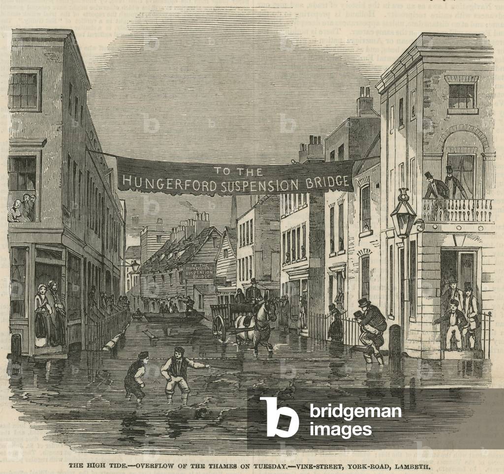The High Tide: overflow of the Thames on Tuesday (engraving)