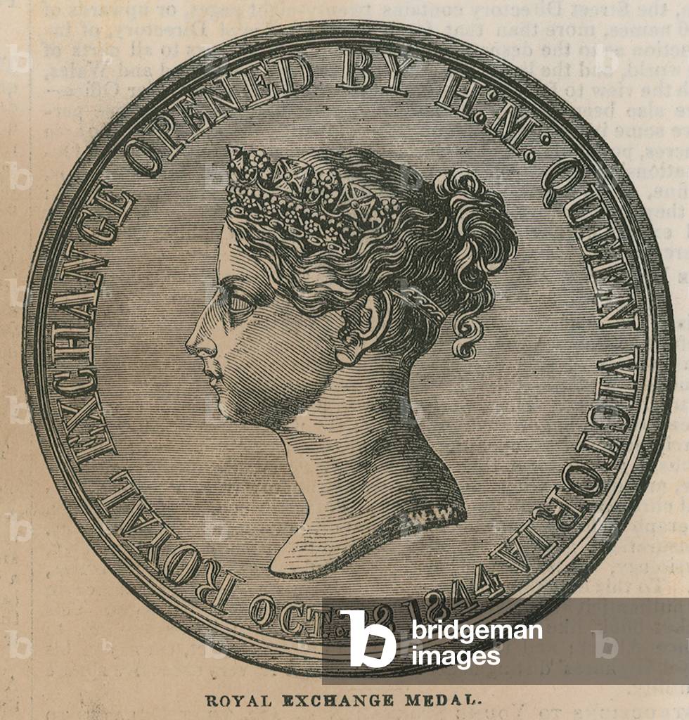 Royal Exchange Medal, struck to commemorate the opening of the Royal Exchange in 1844 (engraving)