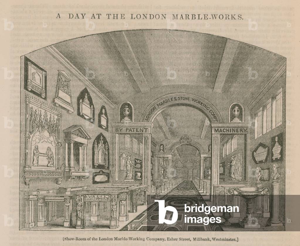 A day at the London marbleworks (engraving)
