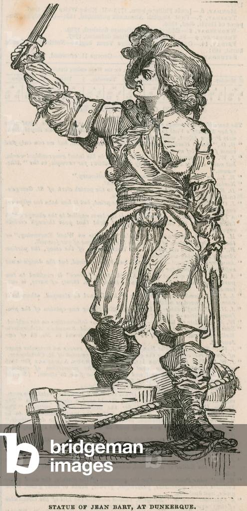 Statue of Jean Bart at Dunkerque (engraving)