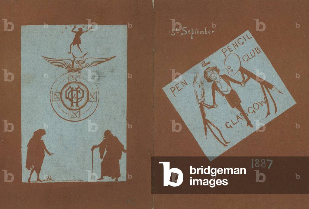 Menu for a banquet in honour of Henry Irving, Pen and Pencil Club, Glasgow, 15 September 1887 (engraving)