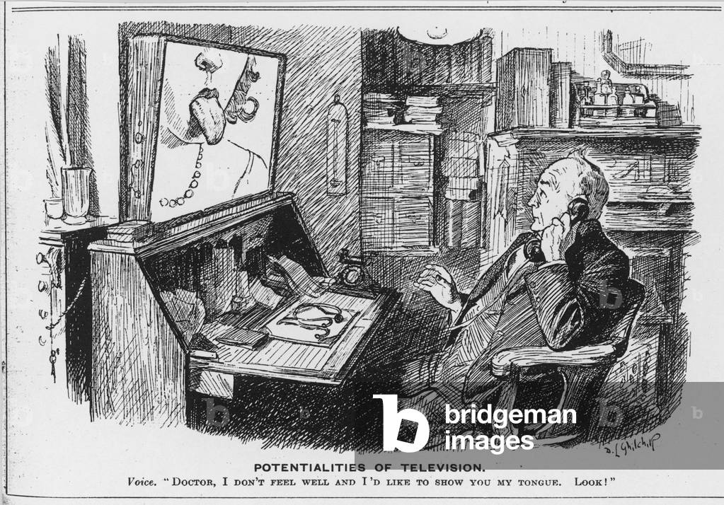 Potentialities of Television, cartoon from Punch Magazine (engraving)