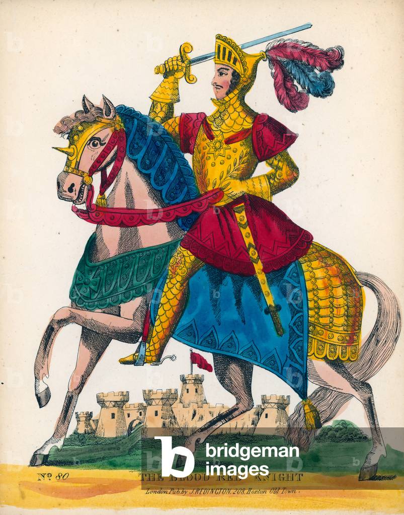 The Blood Red Knight (coloured engraving)