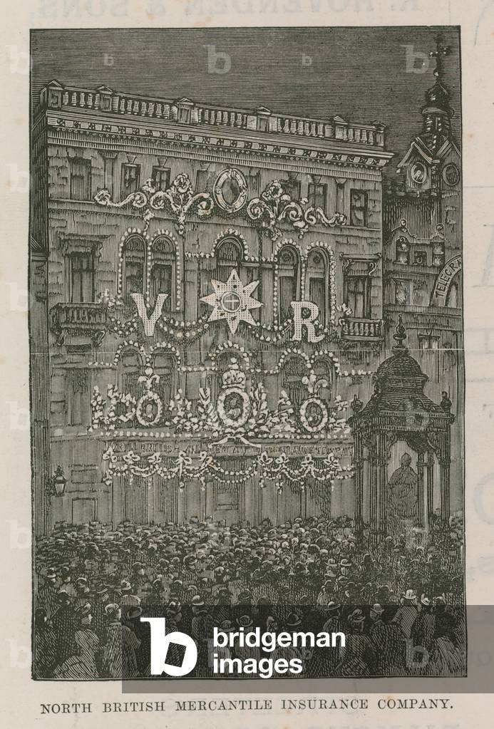 Illuminations Adorning the offices of the North British Mercantile Insurance Company (engraving)