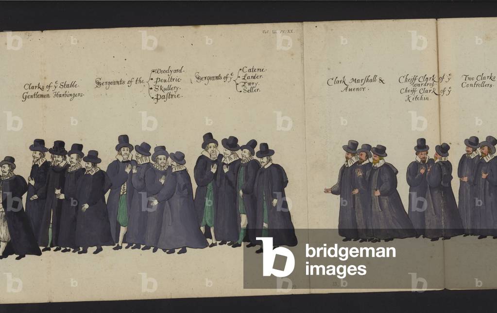 Queen Elizabeth I's Funeral Procession (coloured engraving)