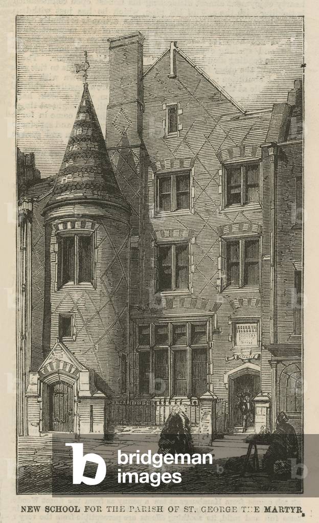 New school for the Parish of St George the Martyr, (engraving)