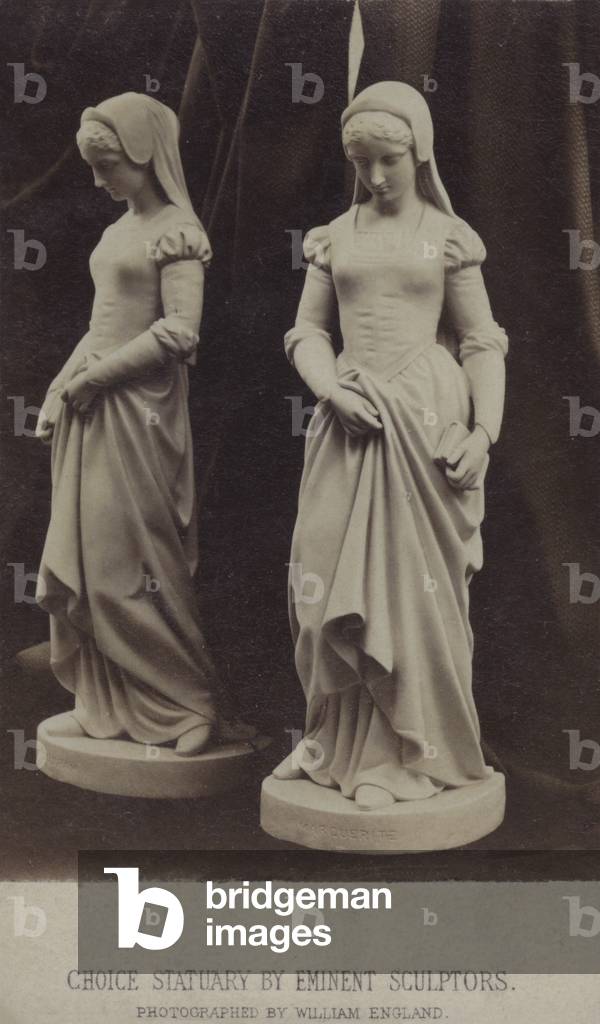 Statues on display at the International Exhibition, London, 1872 (b/w photo)