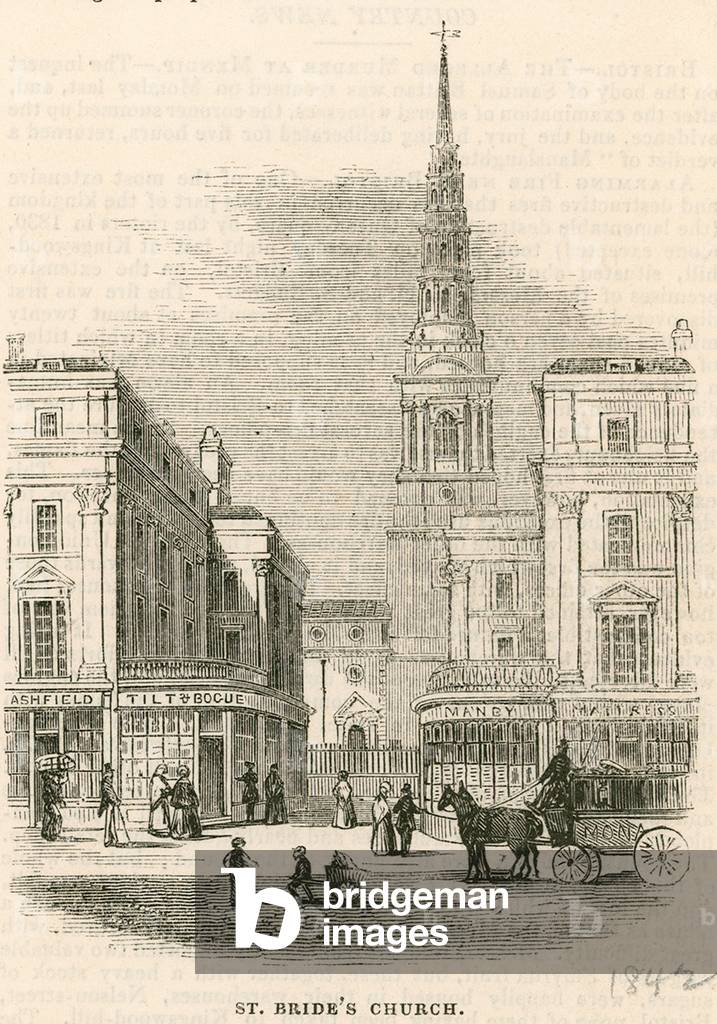 St Bride's Church, Fleet Street, London (engraving)