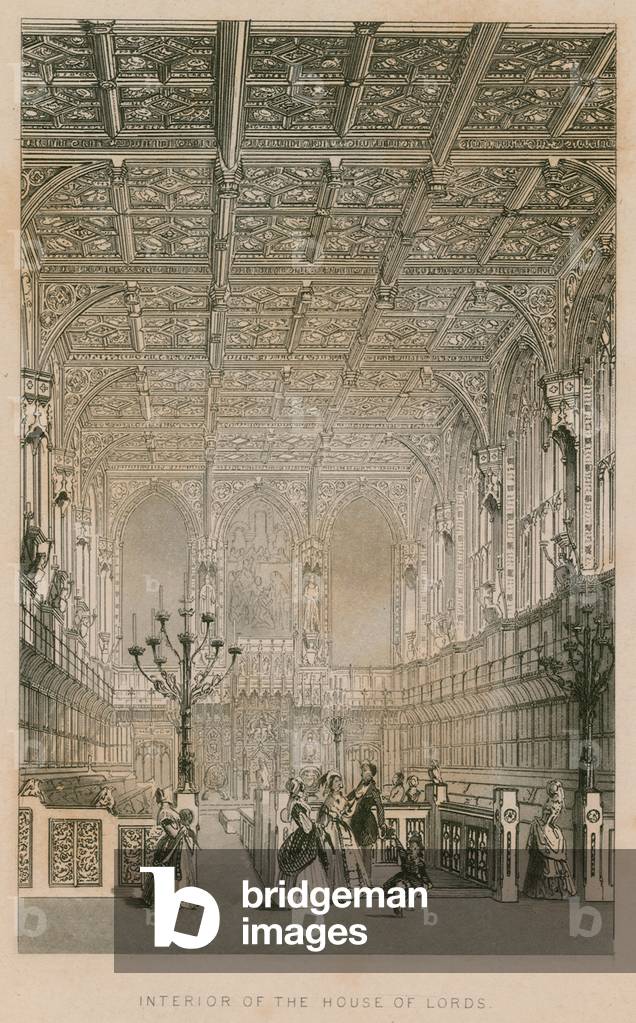 Interior of the House of Lords, Westminster, London (engraving)
