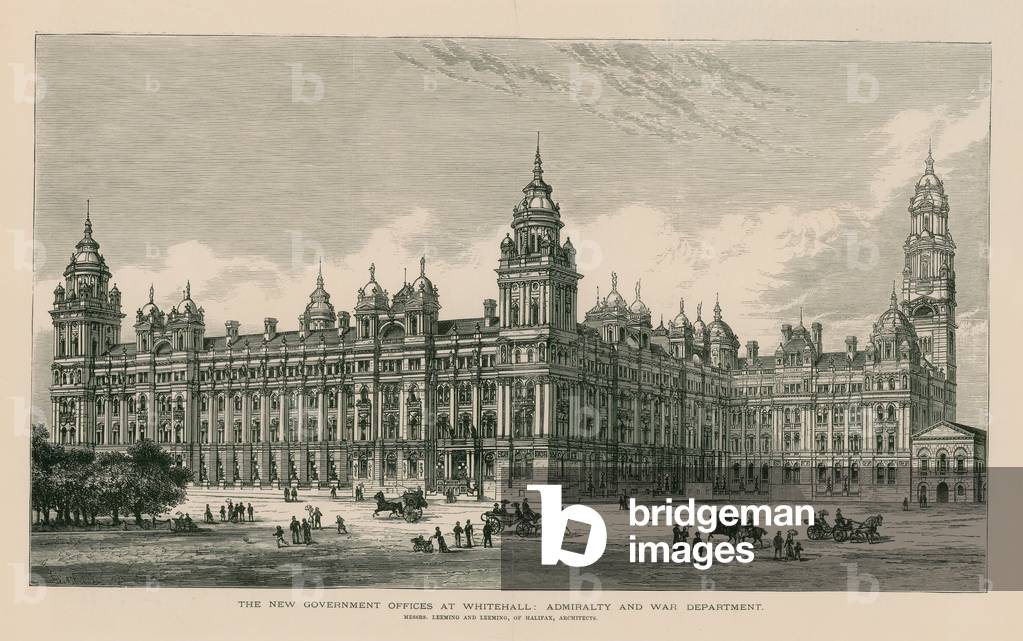 The new Government offices at Whitehall (engraving)