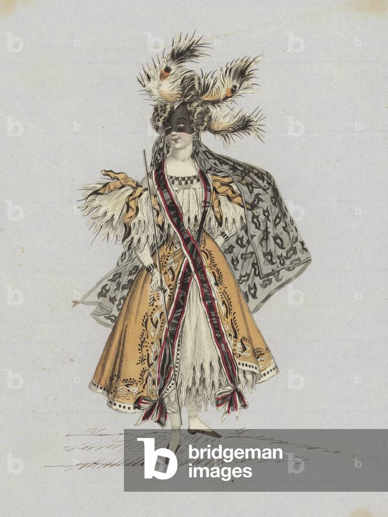 Portrait of Harriette Wilson (colour litho)