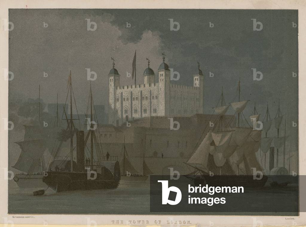The Tower of London (coloured engraving)