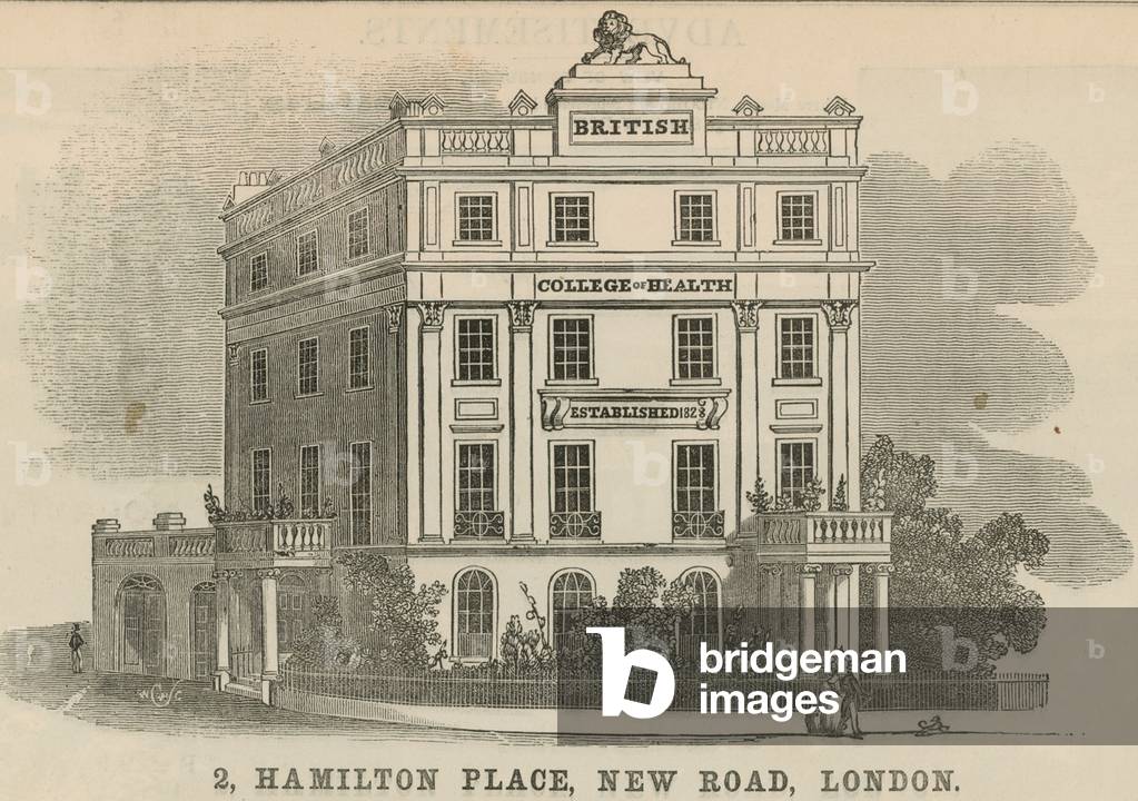 British College of Health, 2 Hamilton Place, New Road, London (engraving)