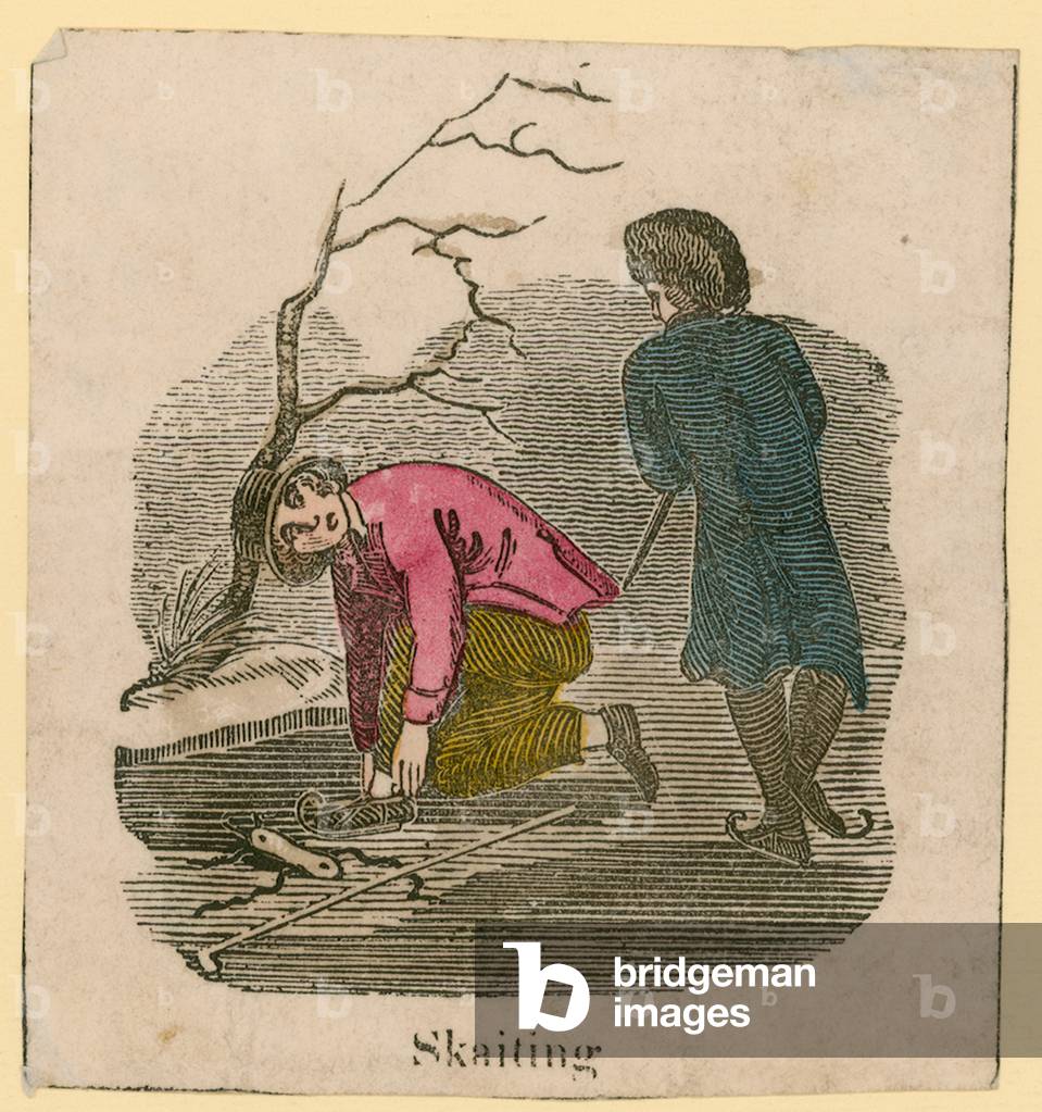 Skaiting (coloured engraving)