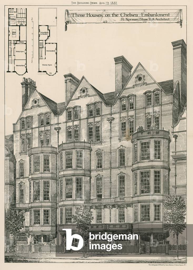 Three Houses on the Chelsea Embankment (engraving)
