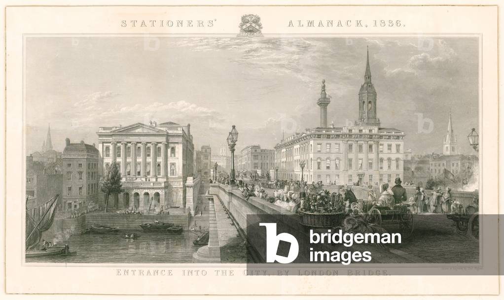 Entrance into the City, by London Bridge (engraving)