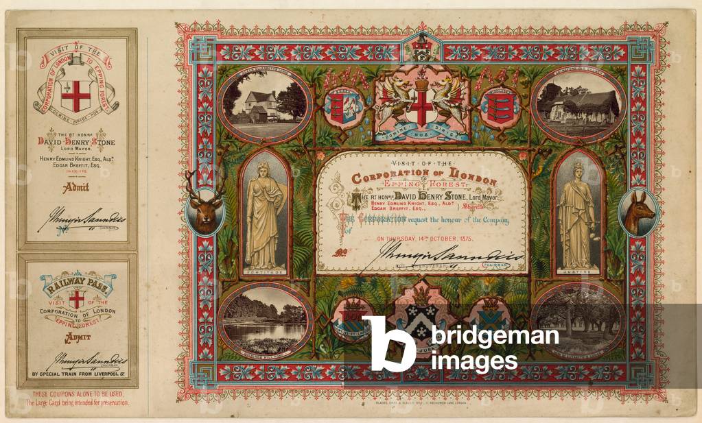 Visit of the Corporation of London to Epping Forest, 1875 (chromolitho)