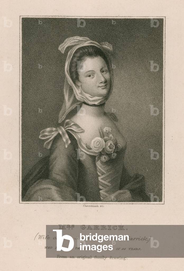 Mrs Garrick, wife of the celebrated David Garrick (engraving)