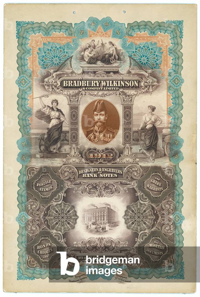 Bradbury Wilkinson & Co, designers and engravers of bank notes (chromolitho)