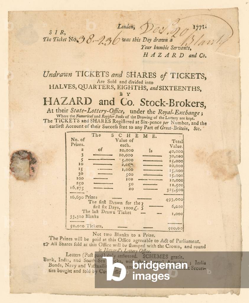 Lottery ticket (engraving)