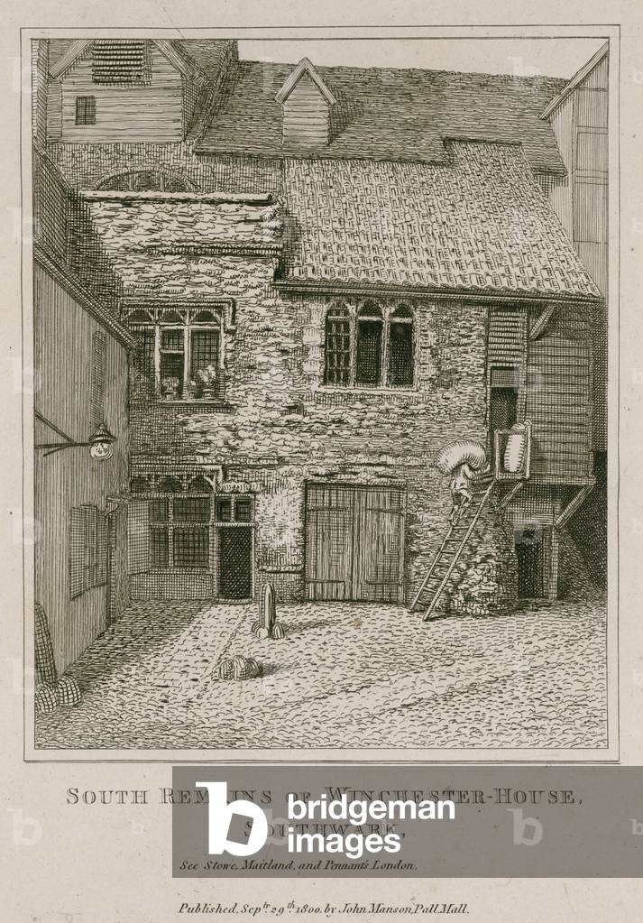 South remains of Winchester House, Southwark (engraving)