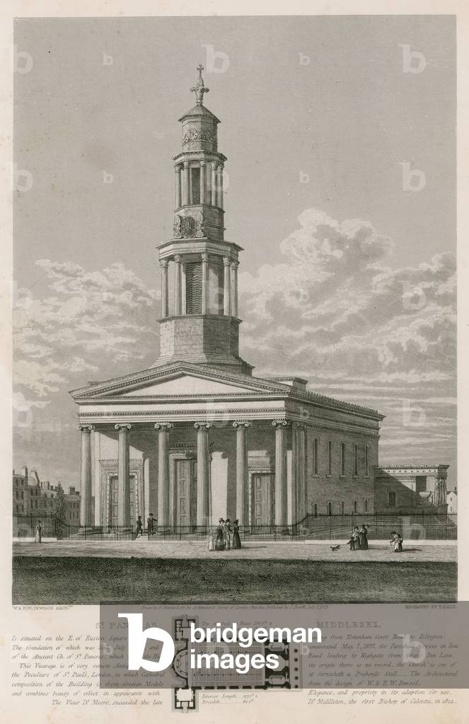 St Pancras Church, London, Middlesex (engraving)