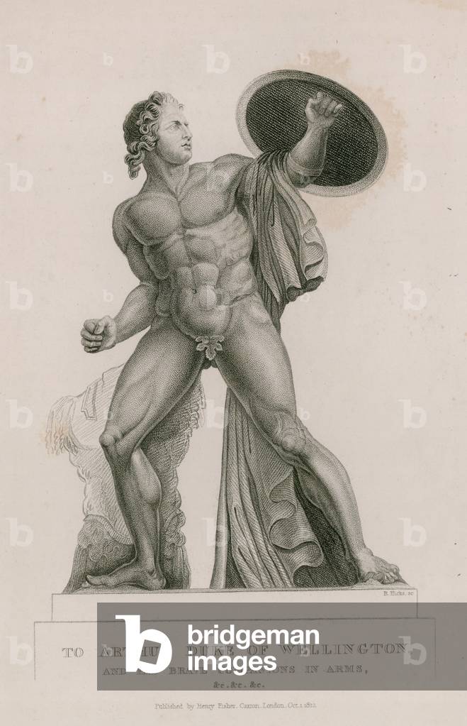 Statue of Achilles in Hyde Park, London (engraving)