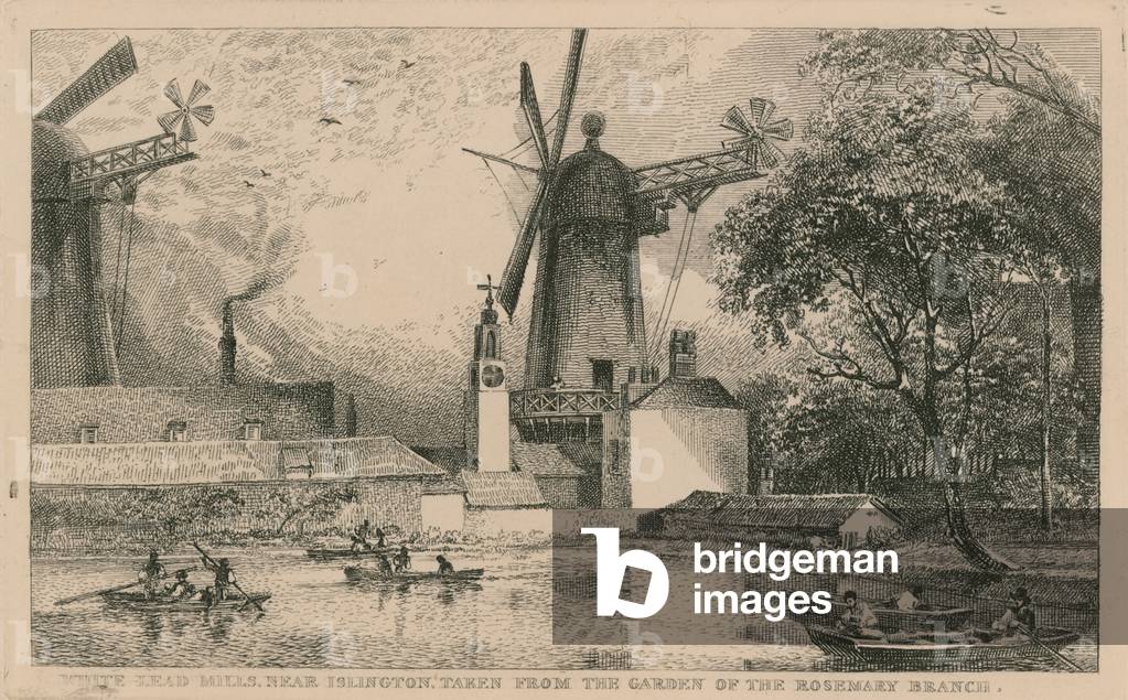 White Lead Mills near Islington, taken from the garden of the Rosemary Branch (engraving)