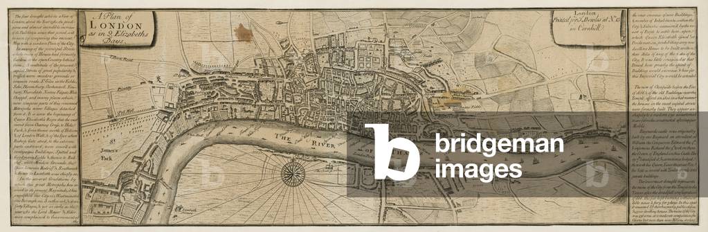 A plan of London as in Queen Elizabeth's days (engraving)