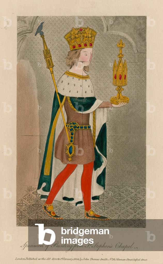 Specimen of painting from St Stephen's Chapel (coloured engraving)