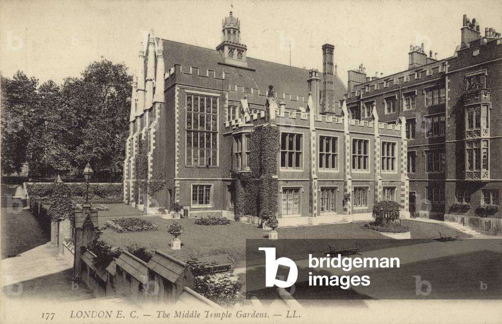 London, EC, The Middle Temple Gardens (b/w photo)
