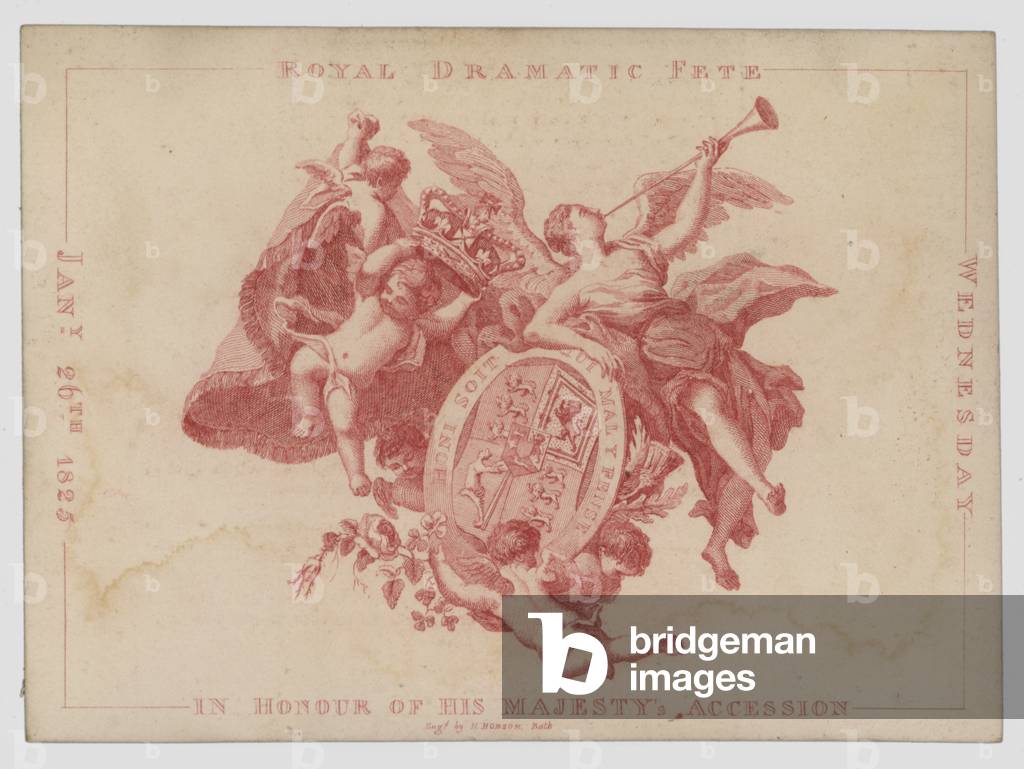 Royal dramatic fete in honour of the anniversary of the accession of King George IV, 26 January 1825 (coloured engraving)
