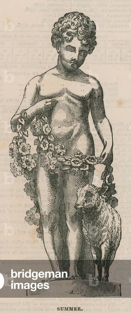 Goldsmiths' Hall - Nixon's Statues of the Seasons: Summer (engraving)