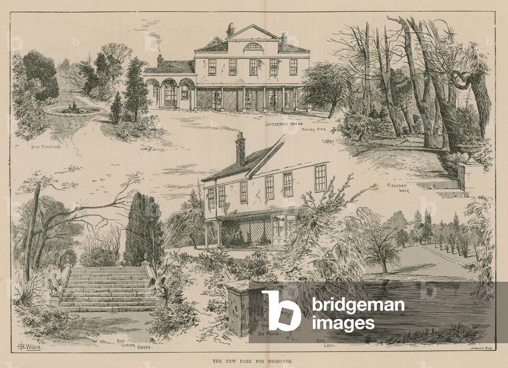 The new park for Highgate, London (engraving)