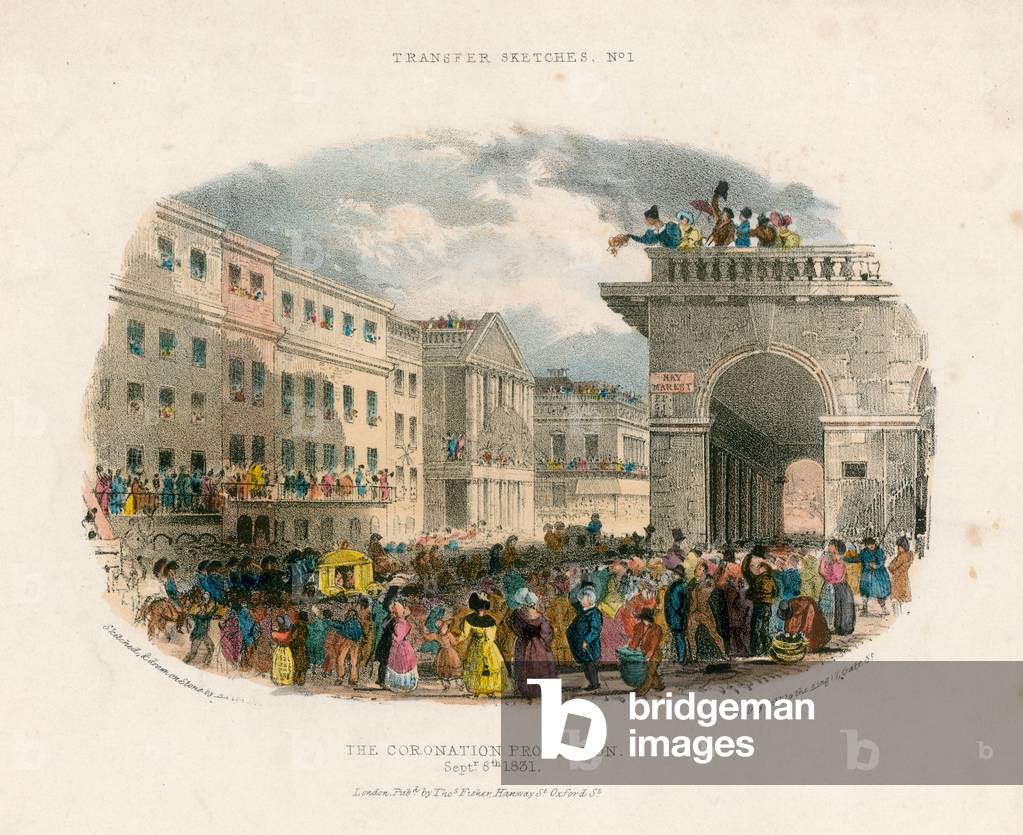 The Coronation Procession, 8 September 1831 (coloured engraving)